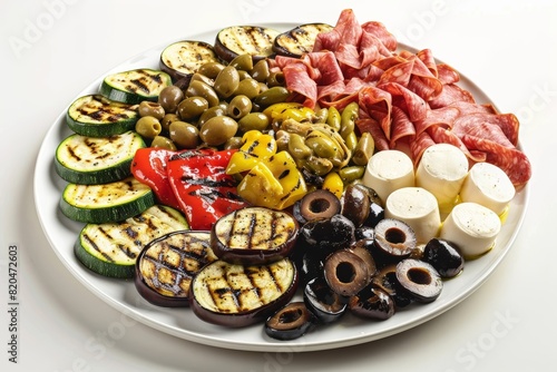 Vibrant Antipasti Platter with Italian Meats and Cheeses photo