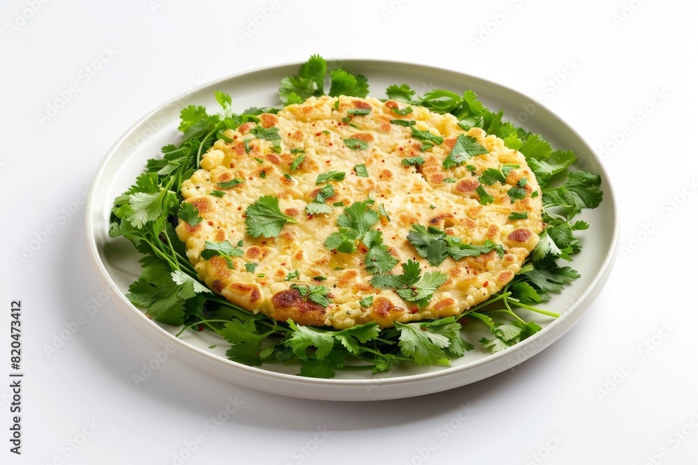 Golden-Brown Roti with Fresh Cilantro and Minced Chilies Golden-Brown Roti with Fresh Cilantro and Minced Chilies
