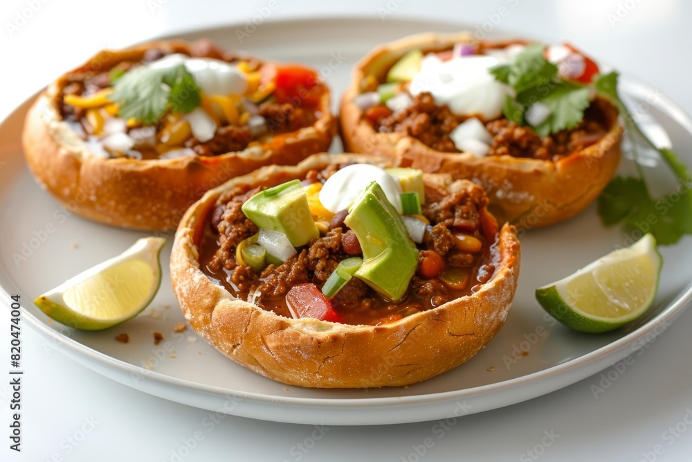 Anita's Slow Cooked Chili in Cheddar Bowls with Savory Ground Beef Anita's Slow Cooked Chili in Cheddar Bowls with Savory Ground Beef