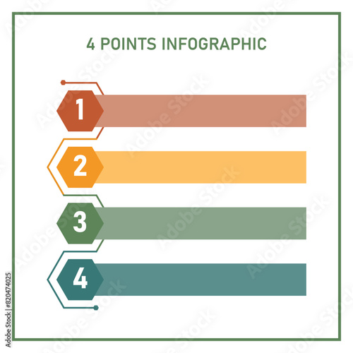 Aesthetic 4 bullet point to do list option infographic pastel color vector illustration