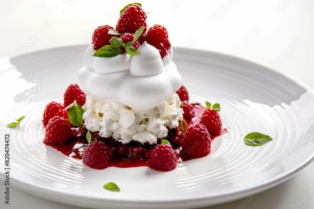 Vibrant Meringue Crown on Pillowy Angel Food Cake Vibrant Meringue Crown on Pillowy Angel Food Cake
