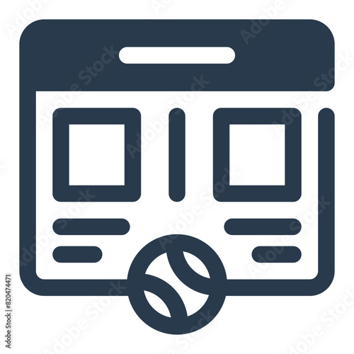 Scoreboard on Tennis Tournament Vector Icon Illustration