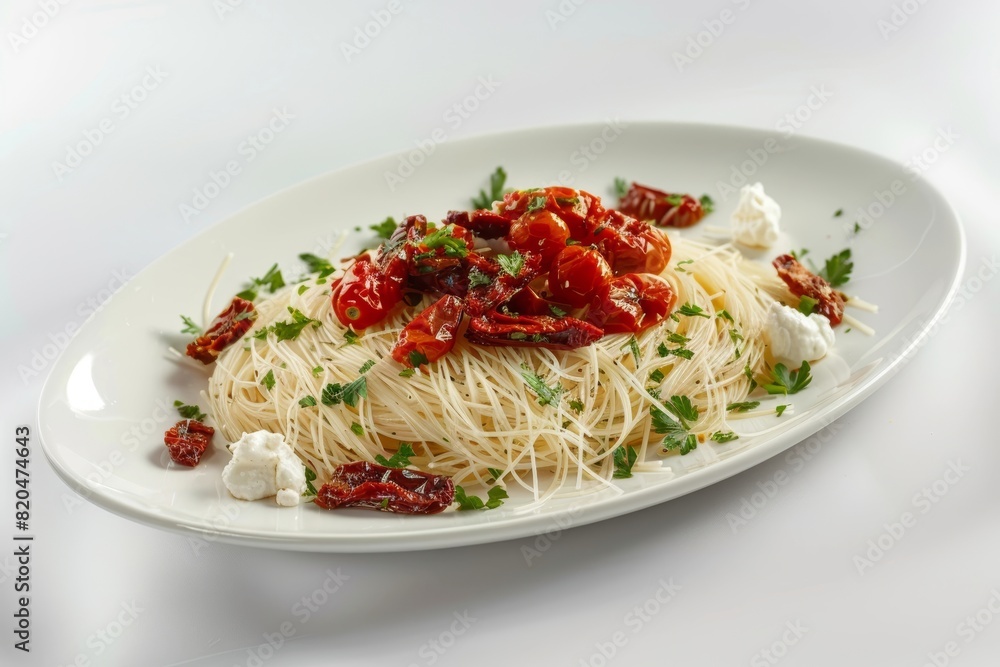 Sensational Sun-dried Tomato and Goat Cheese Angel Hair Pasta Sensational Sun-dried Tomato and Goat Cheese Angel Hair Pasta