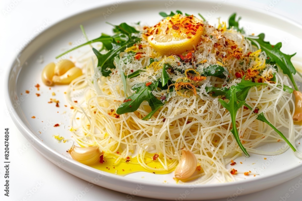 Gourmet Angel Hair Pasta with Lemon and Chili Flakes Gourmet Angel Hair Pasta with Lemon and Chili Flakes