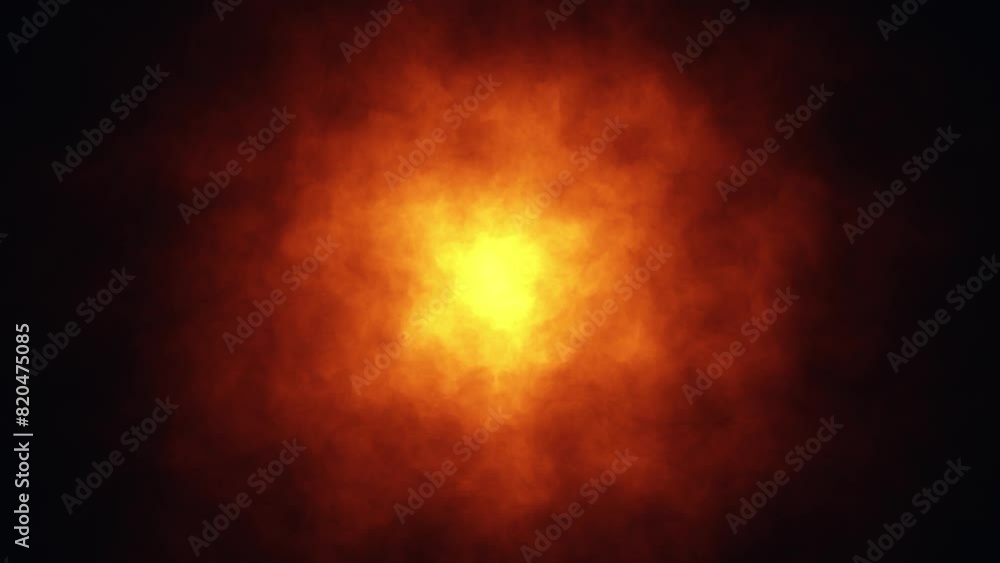 Artistic dark orange red fireball fire texture loop animation copy space background.