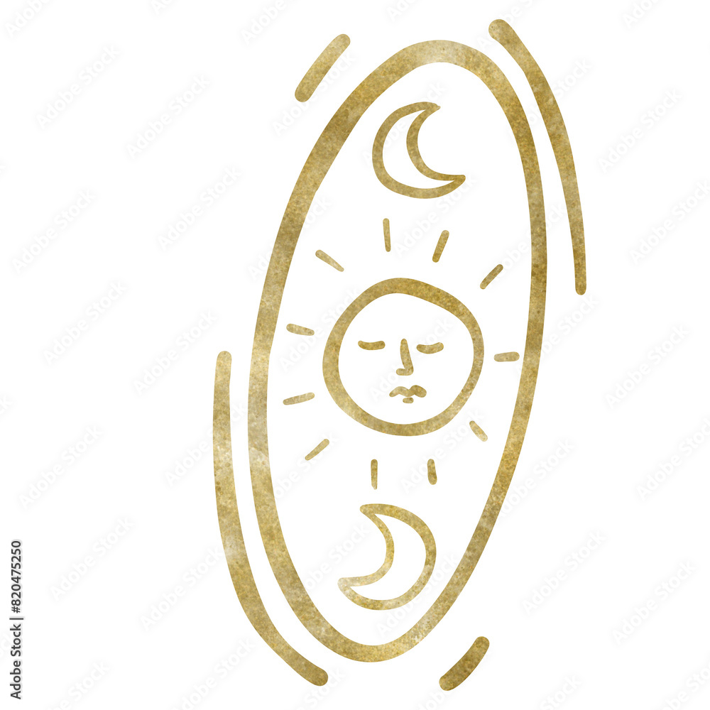 Mystical Celestial Face and Abstract Rays Mystical Celestial Face and Abstract Rays