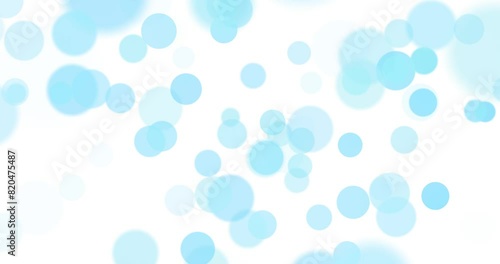 Loop blue blurred circles on white copy space animation background. photo
