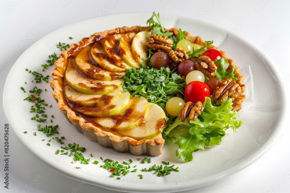 Freshly Baked Apple Tart and Mixed Green Salad Freshly Baked Apple Tart and Mixed Green Salad