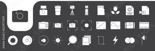 photographer tools kit icon vector design