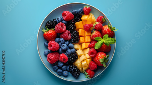 plato de cena de postre de frutas photo