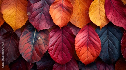 Autumn Background with Colored Leaves