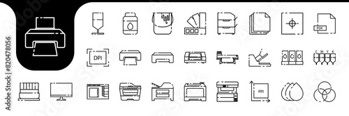 digital printing tools modern line icon vector designs