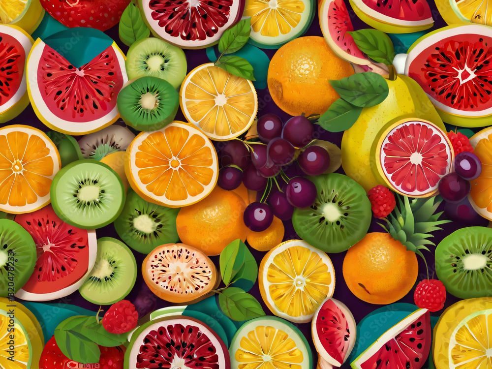 seamless fruits and berries seamless fruits and berries