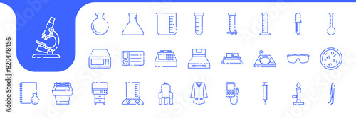 laboratory science tools lines icon vector designs