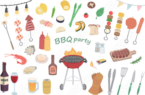 BBQイラストセット　