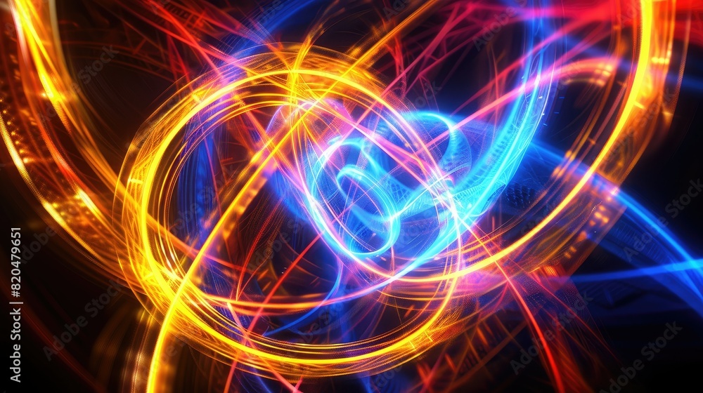 Abstract neon swirls creating a futuristic glow background Abstract neon swirls creating a futuristic glow background