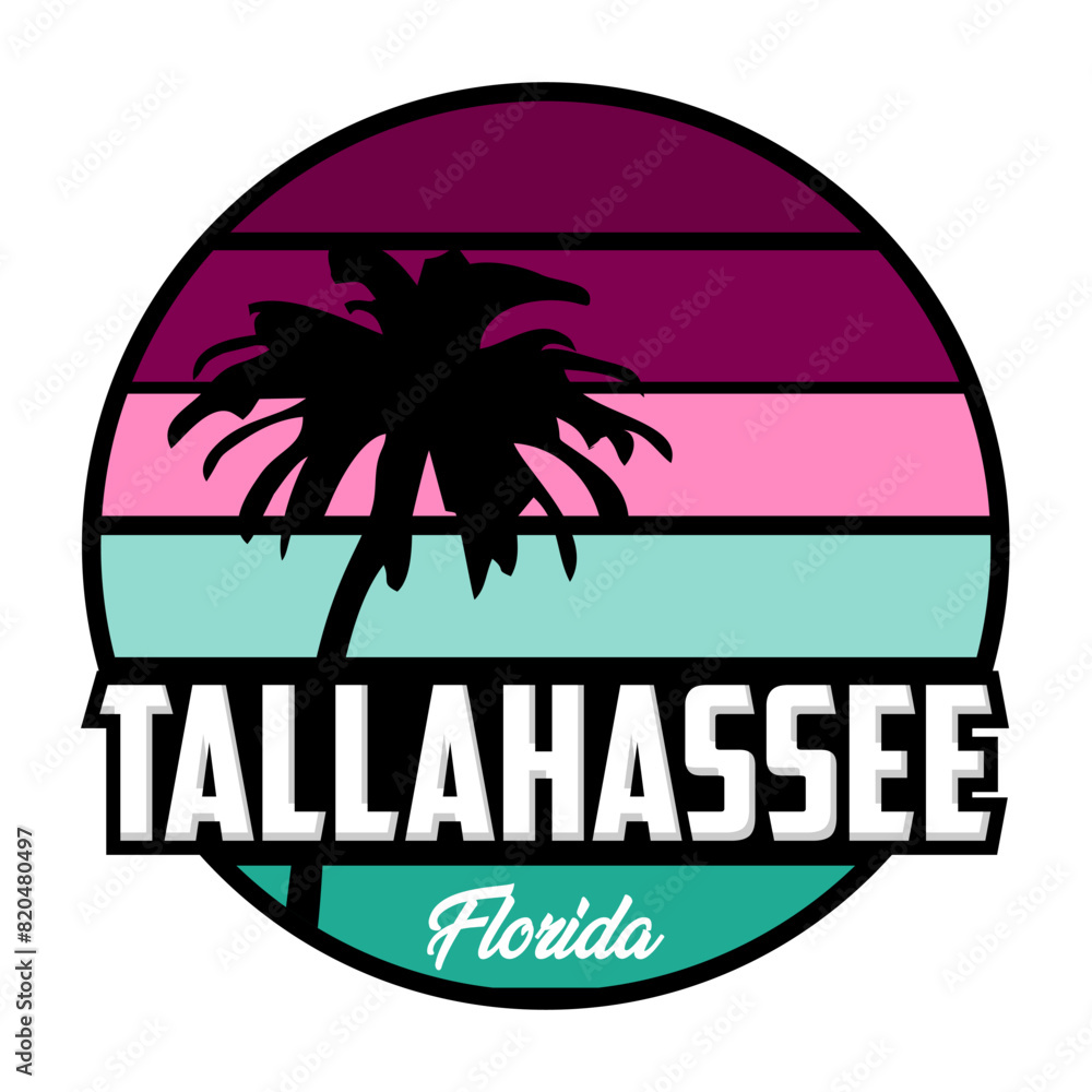 Tallahassee Florida on white background
