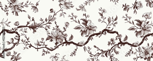 Watercolor Seamless pattern with brown and white