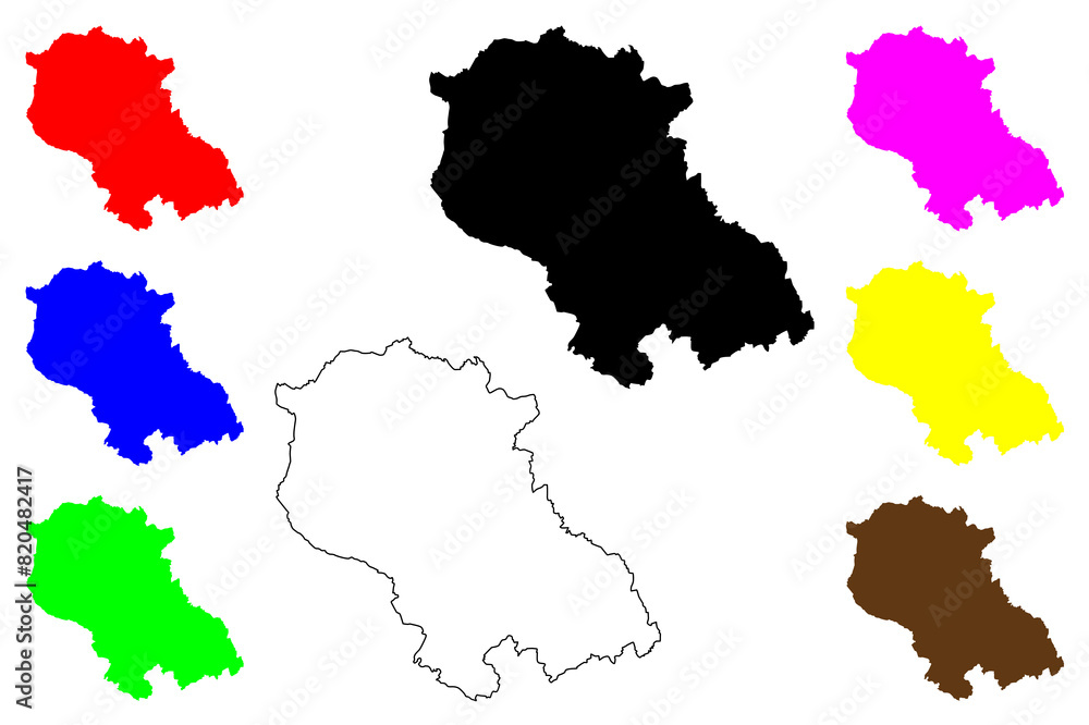 Coesfeld district (Federal Republic of Germany, State of North Rhine-Westphalia, NRW, Munster region) map vector illustration, scribble sketch Coesfeld map