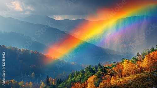 Background Colorful Rainbow in the Sky
