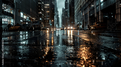 Empty City Street with Tall Skyscrapers © PatternHousePk