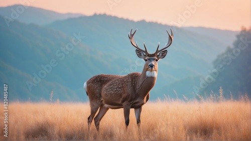deer on bright pastel color background from Generative AI