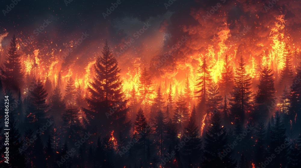 Background Flames in the Forest Background Flames in the Forest