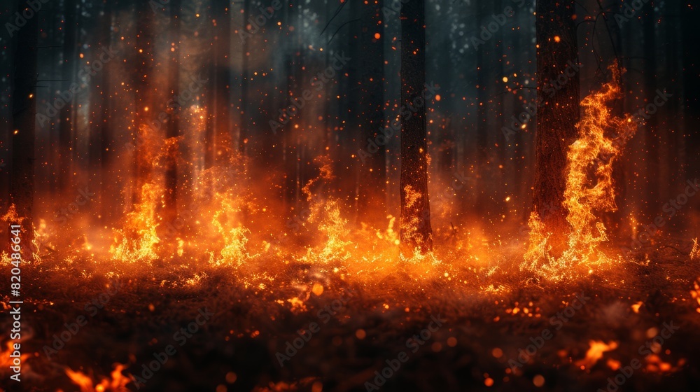 Background Flames in the Forest