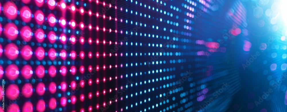 Abstract background with blue and red lights on a digital dot grid pattern. Abstract background with blue and red lights on a digital dot grid pattern.