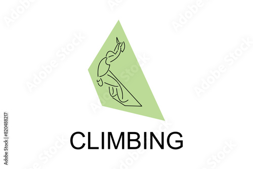 Sport Climbing sport vector line icon. practice climbing. sport pictogram, vector illustration.