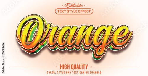 Editable text style effect - Orange text style theme.