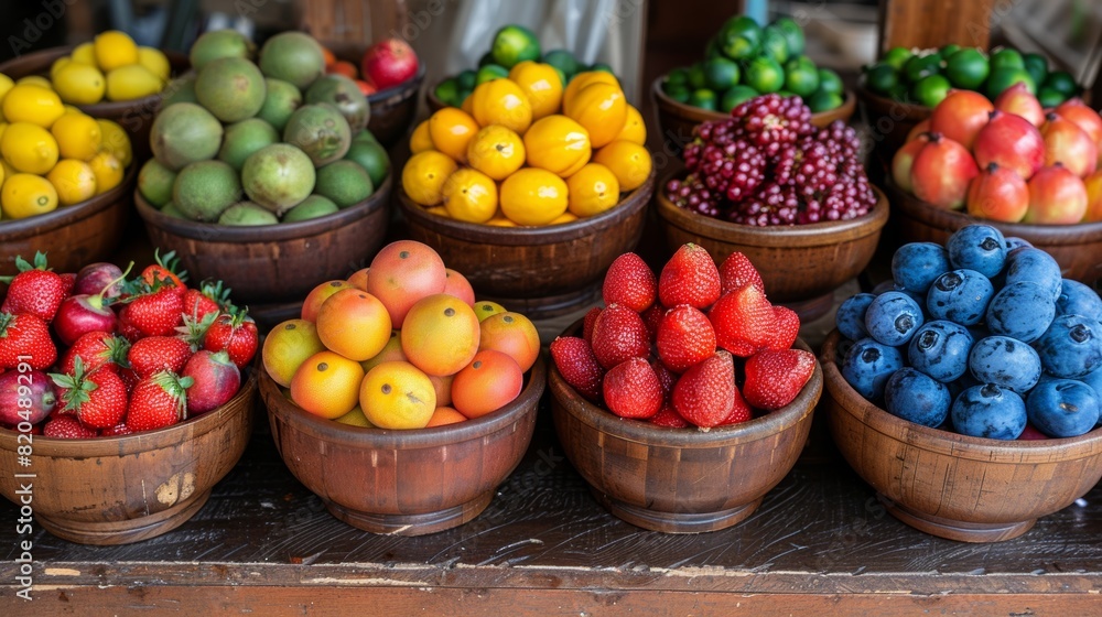 Background Fresh Fruits at the Morning Market Background Fresh Fruits at the Morning Market