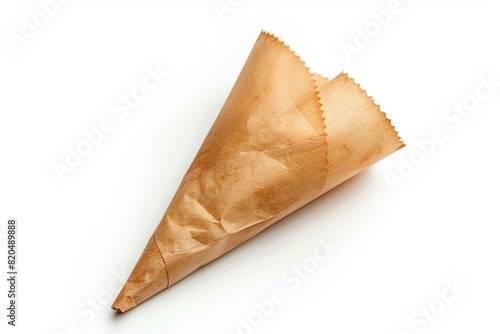 cone shaped pastry bag, isolated on white