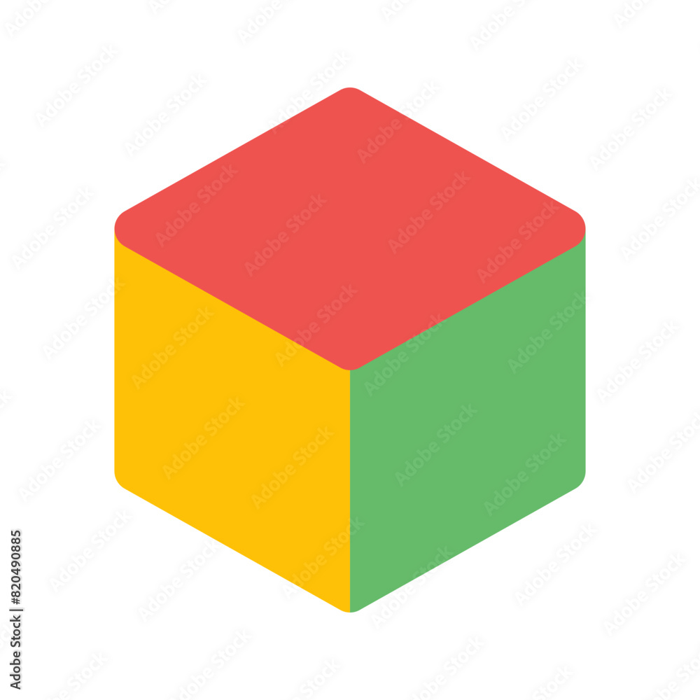 3d cube flat icon