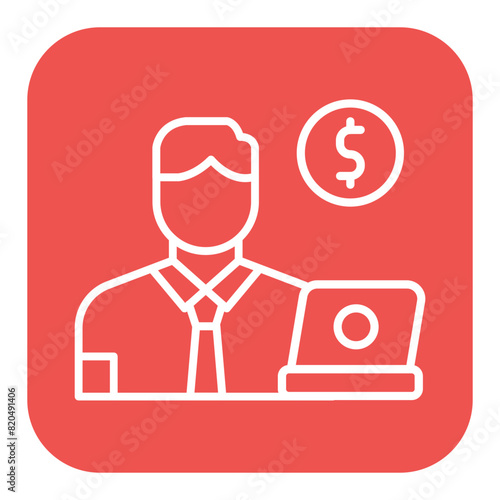 Freelancer Male vector icon. Can be used for Home Based Business iconset.