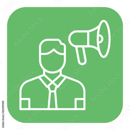 Influencer Male vector icon. Can be used for Home Based Business iconset.