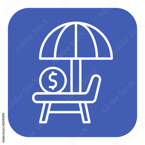 Paid Vacation vector icon. Can be used for Job Search iconset.
