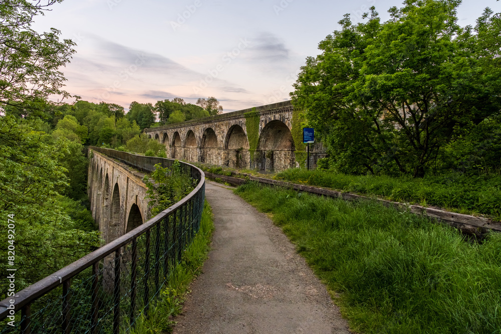 Fototapeta premium Evening mood at the Chirk Aqueduct & Viaduct, Wales, UK