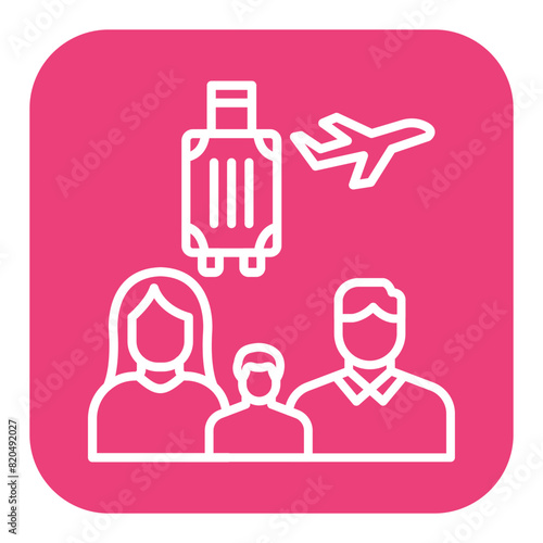 Family Tour vector icon. Can be used for Travel Agency iconset.