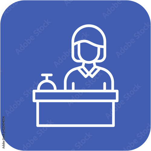 Receptionist vector icon. Can be used for Women iconset.