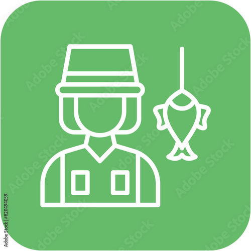 Fisherwoman vector icon. Can be used for Women iconset.