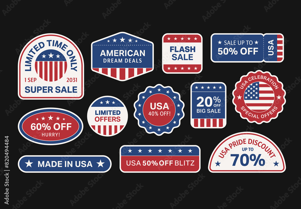 American Vector Stickers Made in America USA Made Labels Stock Template ...