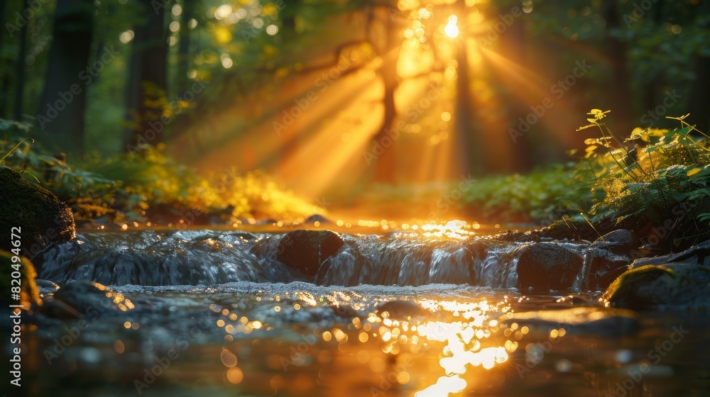 Background Magnificent nature landscape in forest Background Magnificent nature landscape in forest