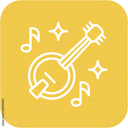 Bilde på lerret Banjo vector icon. Can be used for Instrument iconset.