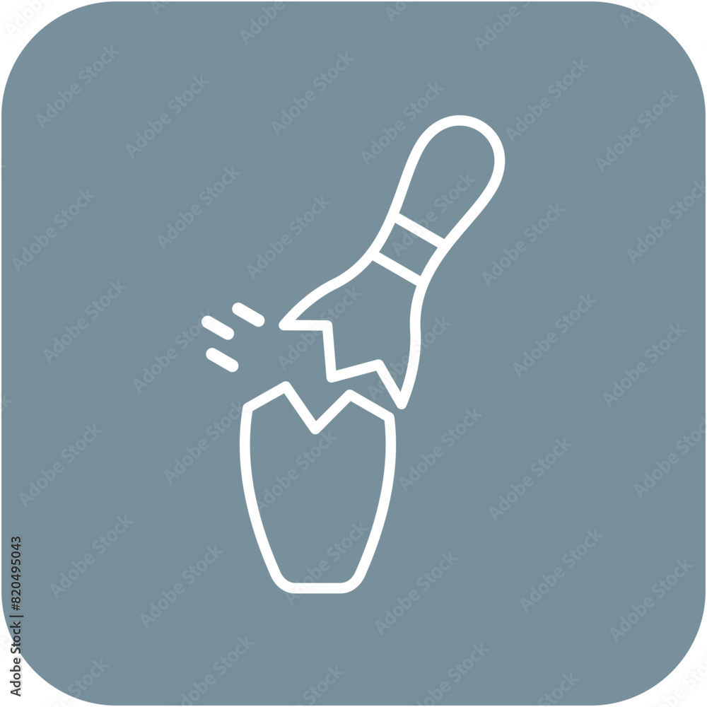 Broken Pin vector icon. Can be used for Bowling iconset. Broken Pin vector icon. Can be used for Bowling iconset.