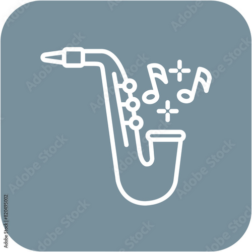 Jazz vector icon. Can be used for Instrument iconset.