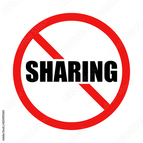 No Sharing Sign on White Background Free Download No Sharing Sign on White Background - GFXLoad