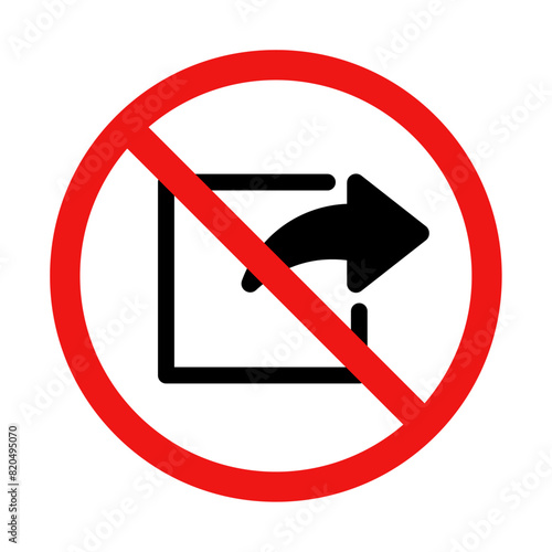 No Sharing Sign on White Background