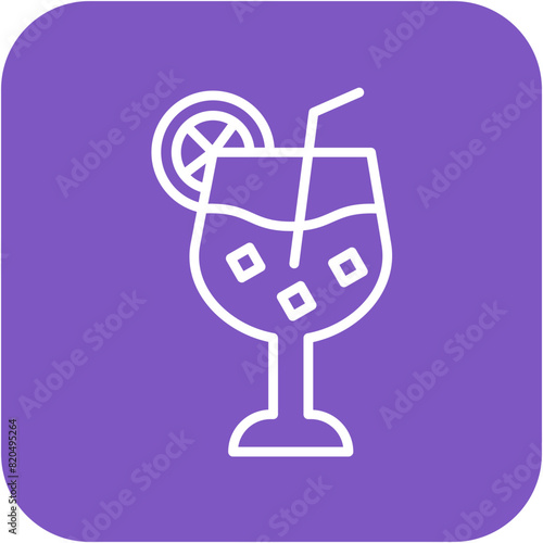 Cocktails vector icon. Can be used for Bowling iconset.