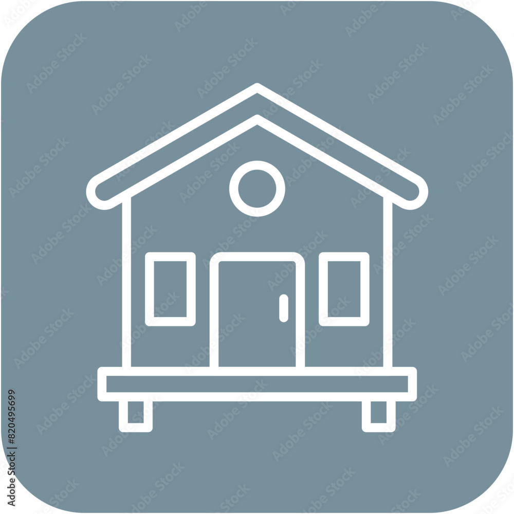 Bungalow vector icon. Can be used for Beach Resort iconset. Bungalow vector icon. Can be used for Beach Resort iconset.